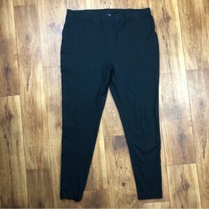 J Jill Pants XL Tall Ponte Leggings Black Knit Pull On Stretch